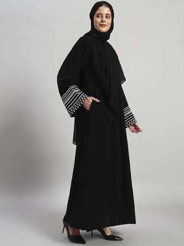 عباية أنيقة للنساء مع حجاب بتصميم مطرز يجمع بين الاحتشام والأناقة تغطي الجسم بالكامل - الصورة 11