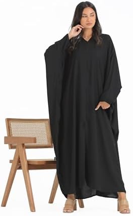 عباية للنساء من بدون اسم، مصنوعة من الحرير، باللون الأسود، بتصميم كلاسيكي فراشة - الصورة 19