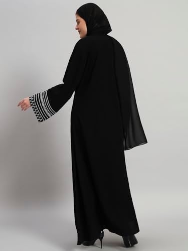 عباية أنيقة للنساء مع حجاب بتصميم مطرز يجمع بين الاحتشام والأناقة تغطي الجسم بالكامل - الصورة 25