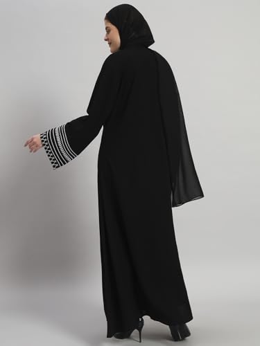 عباية أنيقة للنساء مع حجاب بتصميم مطرز يجمع بين الاحتشام والأناقة تغطي الجسم بالكامل - الصورة 12